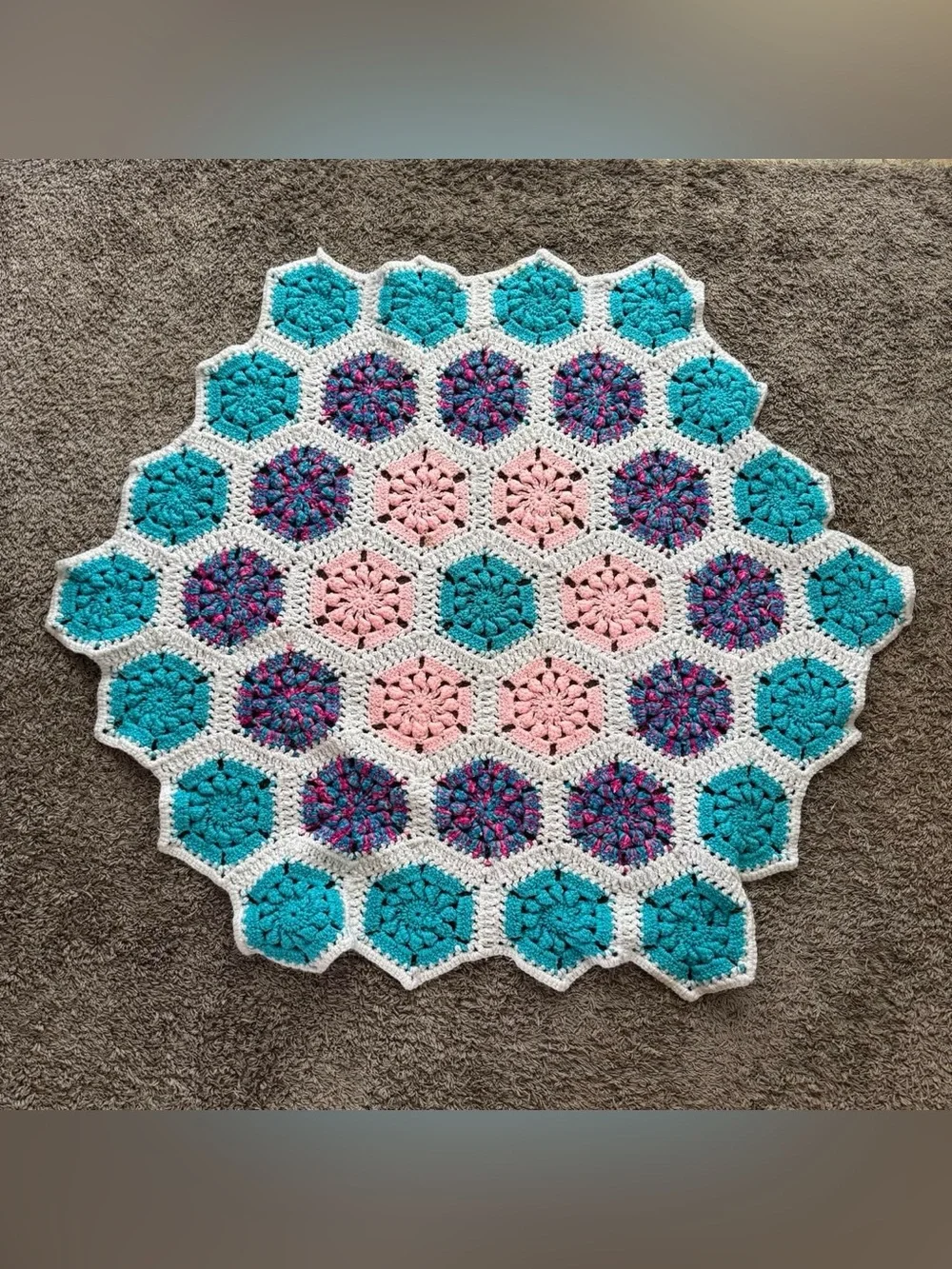 Handmade Crochet Hexagon Blanket